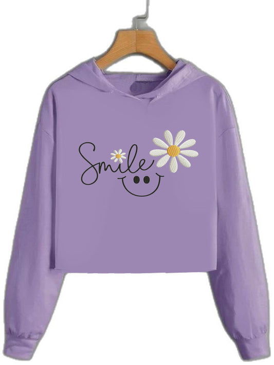 Smile Mood – Girls Crop Hoodie