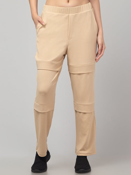 Women's Colour Strip Blocked Cotton Blend Chinos Trousers Pant