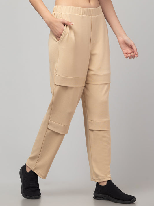 Women's Colour Strip Blocked Cotton Blend Chinos Trousers Pant