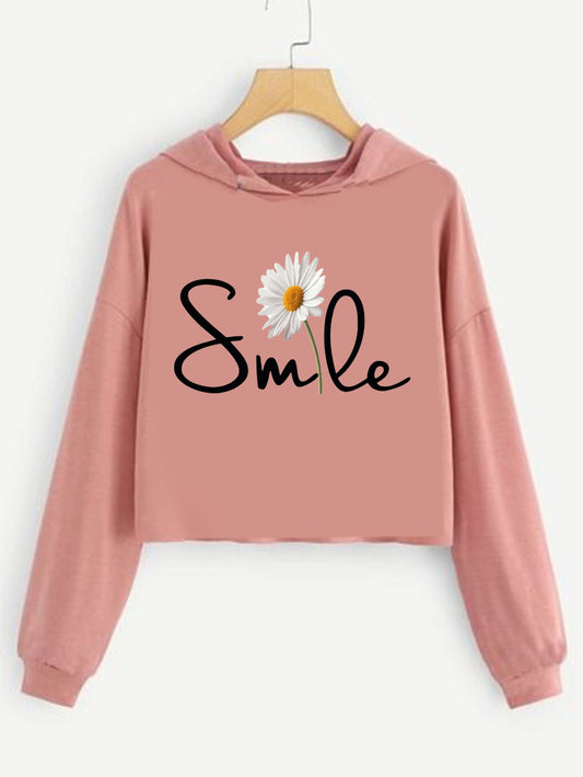 Smile Mood – Girls Crop Hoodie