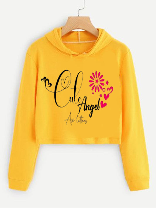 Cute Angel – Girls Crop Hoodie