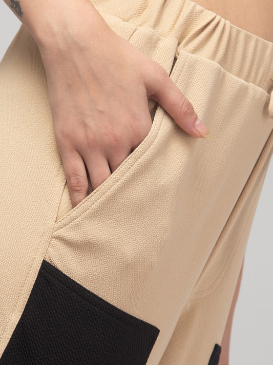 Women's Colour blocked Cotton Blend Chinos Trousers Pant